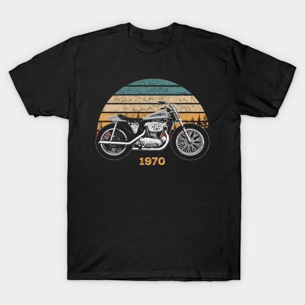 1970 Harley-Davidson XR750 Vintage Motorcycle Design T-Shirt by Madisen Harvey